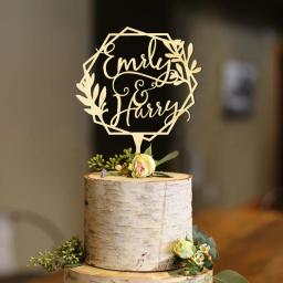 Nome personalizado bolo de casamento topper bolo de casamento personalizado primeiros nomes bolo topper acrílico decoração de casamento - Image 4
