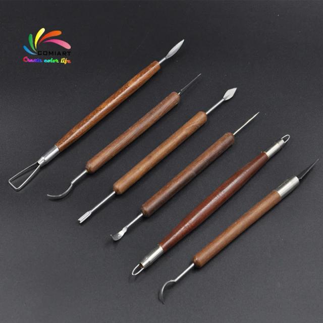 Conjunto de 6 Ferramentas de Modelagem em Argila Polimérica para Escultura e Cerâmica