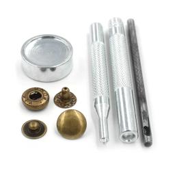 50 conjuntos snap prendedor botão rebite fivela de metal combinação costura roupas reparação botão de metal prata/bronze/preto/cor dourada - Image 5