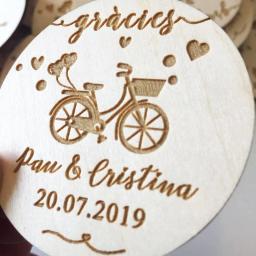 Ímã romântico de madeira para festa de casamento, lembrança personalizada, conjunto de presente para convidados, imã - Image 2