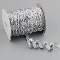 Fita de veludo para decoração de festa, 3/8 polegadas, 9-10mm, 10y/rolos, glitter, metálico, glitter, faixa com laço, decoração para casamento - Image 5