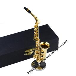 Saxofone em miniatura com acessórios decorativos, mini saxofone com suporte de metal, ornamentos decorativos, alto tenor, presentes, instrumentos musicais em miniatura - Image 6