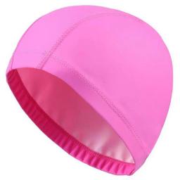 Boné de natação de tecido PU para homens e mulheres, chapéu de piscina impermeável, esporte aquático, protetor de orelhas, tampas de banho para cabelos longos adultos - Image 4