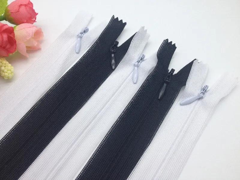 Zíper invisível de nylon com comprimento de 53 cm, acessórios para costura, com zíper e preta, 10 peças - Image 1