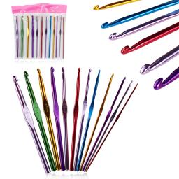Agulhas de Tricô Popular Conjunto com Metal Handle, Crochet Gancho, Alumínio De Bambu, 2mm-8mm, Lovely, Frete Grátis, 12Pcs - Image 3