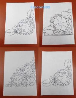 Ferramenta de corte de papel de desenho, 8 peças, artesanato de couro, esculpir canto, flor, transparente, modelo, filme, conjunto de ferramentas de gravação, faca, furador - Image 3