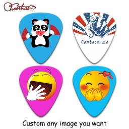 100 peças palheta de guitarra padrão personalizado real ou lágrima pode imprimir nomes e imagem do logotipo - Image 3