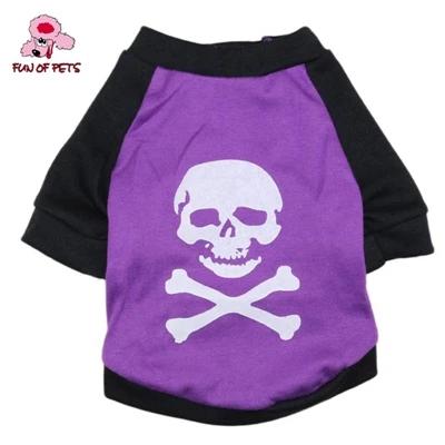 Camiseta de Halloween com Estampa de Crânio para Cães em Algodão (XS-L)