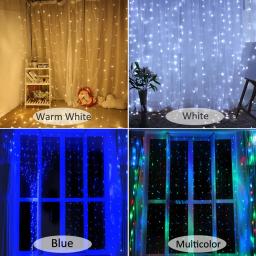 Luzes de fadas led alimentadas por bateria usb cortina luz 220v à prova dwaterproof água festa casamento guirlanda ao ar livre led luzes decorativas natal - Image 2