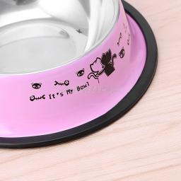Utensílio de alimentação para cães e gatos, tigela de aço inoxidável antiderrapante para alimentar animais de estimação, 2 cores - Image 3