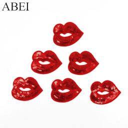 Patches de lantejoulas para bordados DIY, Ferro em Lip Appliqued Adesivos de vestuário, Jeans Sacos e Sapatos Decoração, Motif Badge, 10 Pçs/lote - Image 3