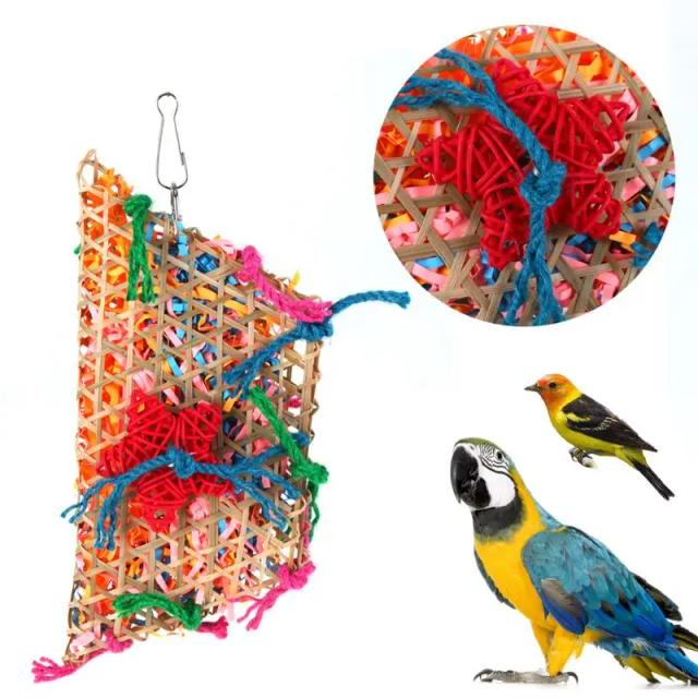 Corda de Algodão Colorida para Papagaios - Brinquedo Atraente e Acessórios de Mastigar para Aves