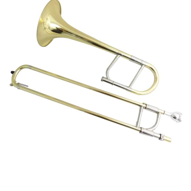 Trombone Eb de Alta Qualidade com Corpo de Bronze Amarelo, Acabamento em Laca e Estojo Inclusos