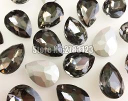 Strass com formato de gota, ponta cinza boa qualidade aaa + cristal de vidro, 4x6mm 6x8mm 7x10mm 10x14mm 13x18mm 18x25mm - Image 2