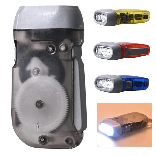 Lanterna de Acampamento LED com Gerador Manual: Tocha Multifuncional para Emergências e Caminhadas