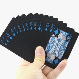 Conjunto de cartas de plástico e pvc, conjunto de 55 peças, cor preta e pura, para pôquer, truques clássicos de mágica, acessórios de ferramenta - Image 2