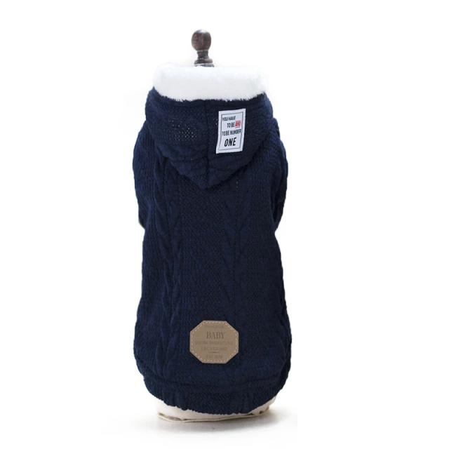 Suéter de Malha com Capuz para Cães Pequenos e Gatos - Casaco Quente Estilo Esportivo para o Inverno