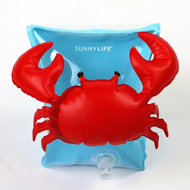 1 par de pvc piscina anel de braço de natação caranguejo flamingo inflável braço de flutuação mangas asas de água natação braço flutua para crianças - Image 1