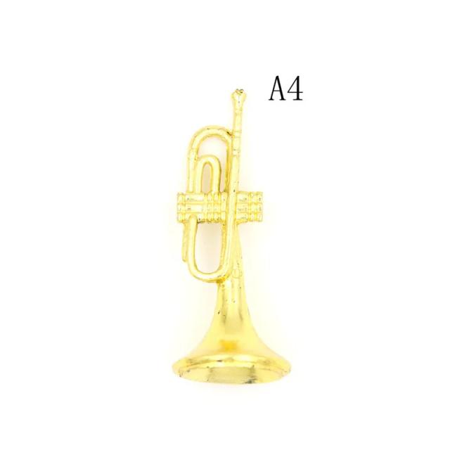 Mini Saxofone e Trompete Portátil para Casinha de Bonecas - Acessórios Criativos em Escala 1:12