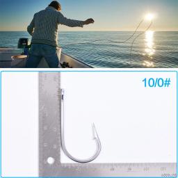 Leo 2pc mar profundo oceano gancho de pesca para peixes grandes anzóis de aço inoxidável tubarão atum tarpon florida mosca gabarito bacalhau produto de pesca - Image 5
