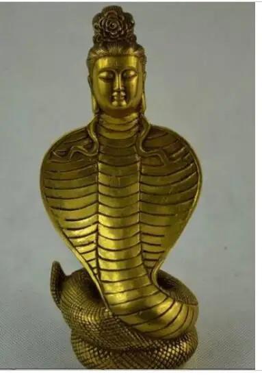 Estátua de Cobra Mulher em Bronze: Artesanato Ocidental com Temática Mitológica