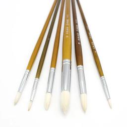 Conjunto de pincéis redondos de ponta fina, 6 peças, lã de cabra, para pintar guache, aquarela, materiais de pintura, desenho - Image 5