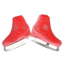 Veludo sapatos capa para patinação artística, acessórios monocromáticos rolo, esportes rosa neve padrão, crianças e adultos, 24 cores - Image 1