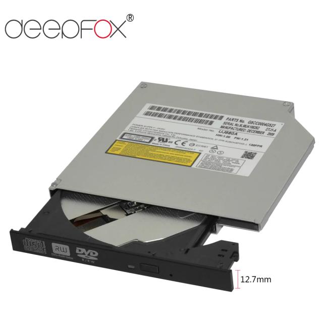 Deepfox Unidade Óptica DVD ROM 12.7mm Leitor Gravador Portátil SATA