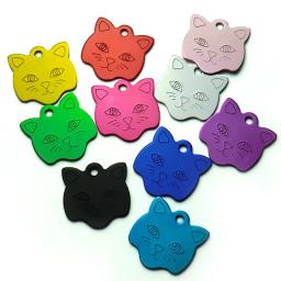 Identificador para rosto de gato com 20 peças, placa de identificação para animais de estimação com pingente para nome do animal de estimação para cães, gatos e outros animais de estimação gravados - Image 1