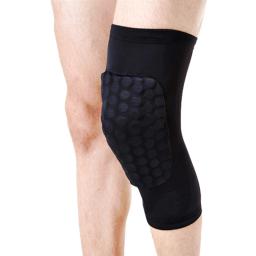 Protetor de joelho para vôlei e basquete, esponja sextavada esportiva protetora de segurança para perna, suporte de compressão para panturrilha - Image 2