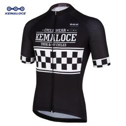 KEMALOCE Camisa Ciclismo Masculina Alta visibilidade Equipe Vestuário Retrô Atlético Esporte Bicicleta Roupa Equipe profissional Único Corrida Camisa Ciclismo Preta - Image 1