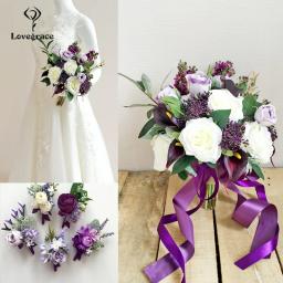 Lovegrace pulseiras ornamentais, bracelete corsage, madrinhas e outras ocasiões, broche de lapela com flor artificial, moda masculina para casamento - Image 4