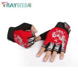Rayseeda lobo metade do dedo luvas de levantamento de peso ajustável verão respirável correndo equitação fitness ciclismo luvas para homens - Image 6