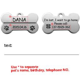 Etiqueta de identificação personalizada para cães e gatos, em aço inoxidável, personalizado, anti-perda, com nome e telefone, aniversário e gênero - Image 2