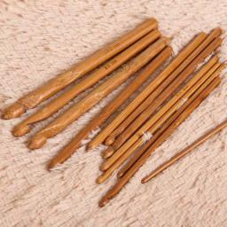 12 tamanho 15cm ganchos de crochê de bambu agulhas de tricô de malha tecer fios artesanato diy ferramentas de tricô agulha de crochê - Image 3