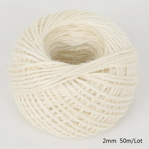 Corda de Sisal Natural 2mm para Decoração Rústica de Casamento - 50 Metros de Fio Torcido em Juta