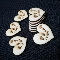 50 peças personalizadas lembrancinhas de casamento, corações de madeira, nome do casamento personalizado e data amor coração etiquetas de presente de casamento de madeira - Image 3