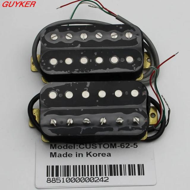 Conjunto de Captadores Humbucker Duplos Abertos para Guitarra Preto com Ponte do Pescoço e Cinco Linhas