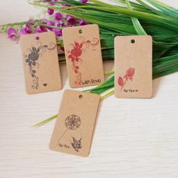 100 pçs/lote multi-estilo kraft etiquetas de papel em branco para roupas etiquetas/comida/bagagem/saco/caixa de presente papelão tags - Image 4