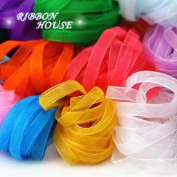 Fita de organza para embrulho, fitas de Natal, jóias DIY decorativas, atacado, 40 m por lote, 1/4 ", 6mm - Image 1