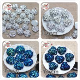 Strass Imitação Traseira Plana, Cabochão Prata Brilhante, Art Supply Decoração, Charm Craft, DIY, 12mm, 100Pcs - Image 1