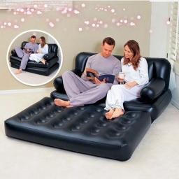 Sofá inflável do jardim, cama de ar dupla, sofá multifuncional, colchão de acampamento, mobília ao ar livre, sofá inflável, colchão para 2 pessoas - Image 6