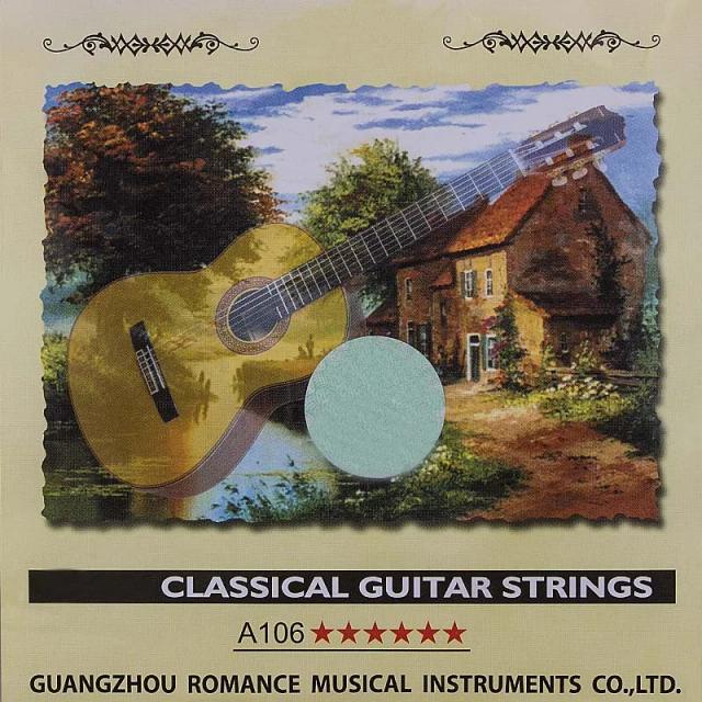 Cordas de Guitarra Clássica: Conjunto Completo de 6 Cordas em Nylon Prateado com Liga de Cobre - Alice A106