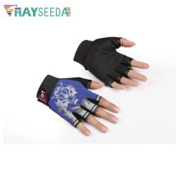 Rayseeda lobo metade do dedo luvas de levantamento de peso ajustável verão respirável correndo equitação fitness ciclismo luvas para homens - Image 5