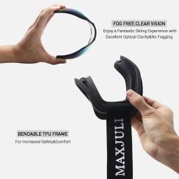 MAXJULI Óculos de esqui para homens, esportes de neve de inverno com lente dupla antiembaçante máscara de esqui óculos para homens mulheres óculos de esqui de neve M3 - Image 3