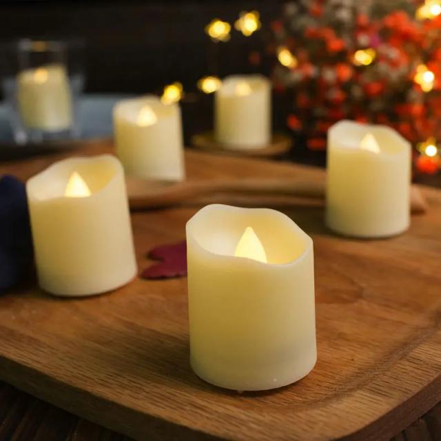 Conjunto de 9 Velas LED Sem Chama com Borda Derretida e Controle Remoto - Ideal para Natal e Casamentos com Temporizador e Luz Branca Quente