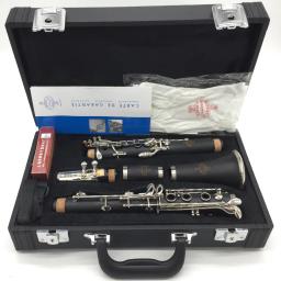 Clarinete de ébano, clarinete de madeira negra e11 profissional a clarinete baquelite 17 chaves instrumentos musicais, palhetas com frete grátis - Image 1