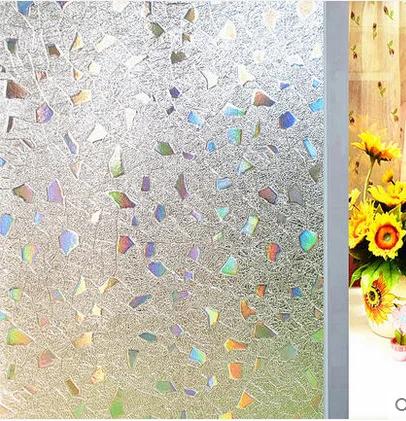 Película decorativa de privacidade para janelas e paredes em PVC colorido, adesivo a laser para banheiro e ambientes internos.