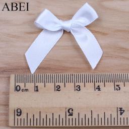 50 pçs/lote branco arcos de cetim fita laço laços para casamento scrapbooking decoração para casa enfeites costura artesanal - Image 4