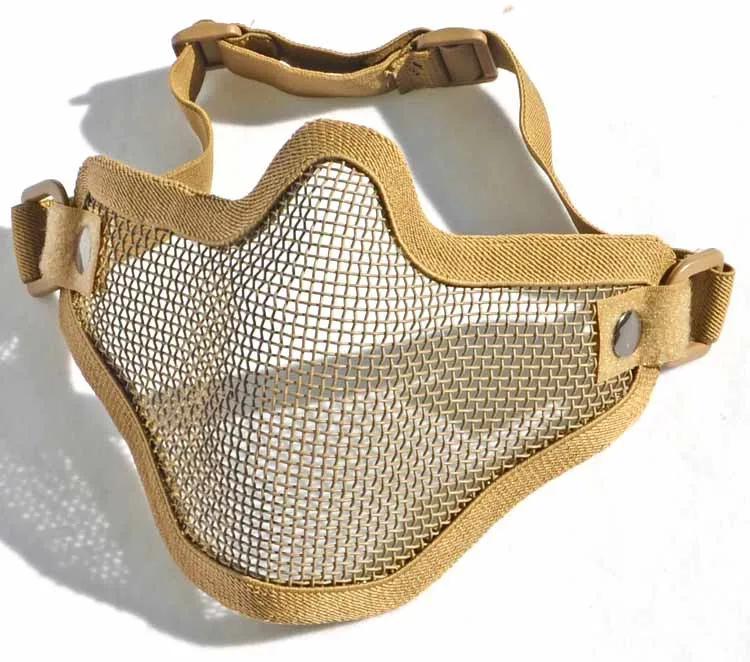 Tactical Metal Steel Wire Half Face Mask, baixo carbono, Anti-Impacto, Esgrima, Airsoft, Paintball, Protector Net, Mesh Mask - Image 1